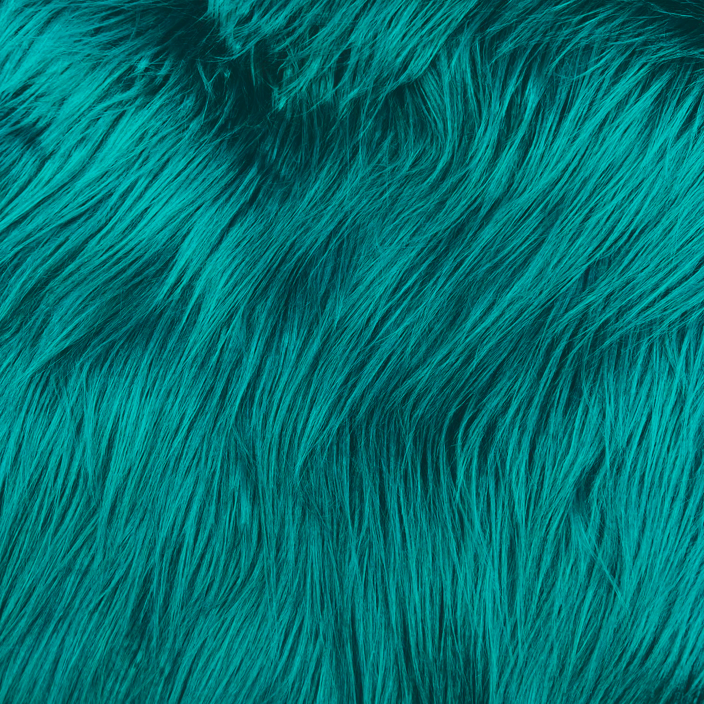 Teal Long Pile Off-cut: 46cm x 150 cm