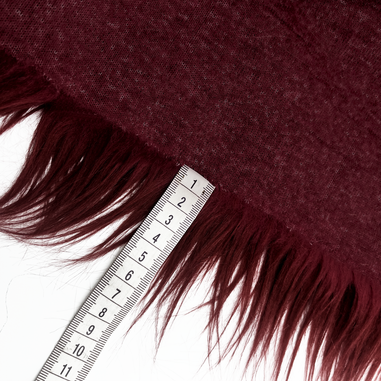 Crimson Red Long Pile Off-cut: 50cm x 145 cm