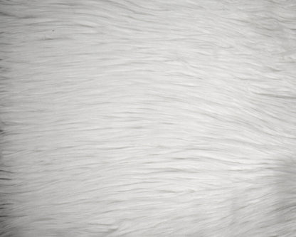 Ivory White Long Pile Off-cut: 46cm x 150 cm