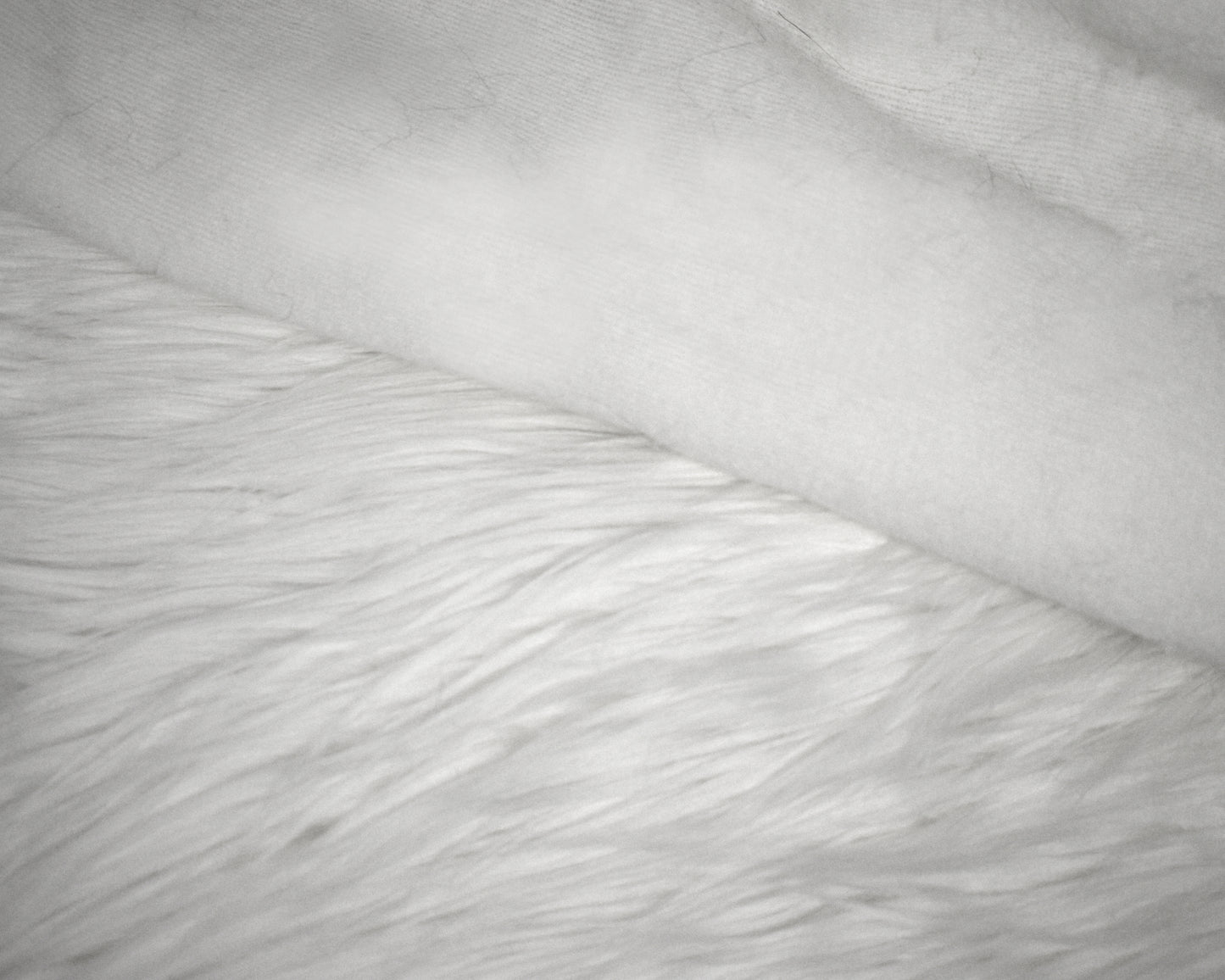 Ivory White Long Pile Off-cut: 46cm x 150 cm